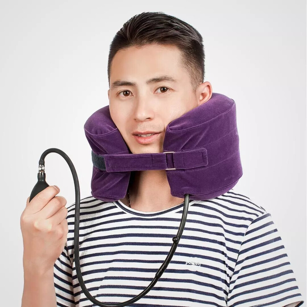 Photos - Braces / Splint / Support GreenZech C-shape Cervical Neck Traction Device Spine Massage Travel Pillow Collar Brace Neck Stretcher Hammock Support for Neck Pain 