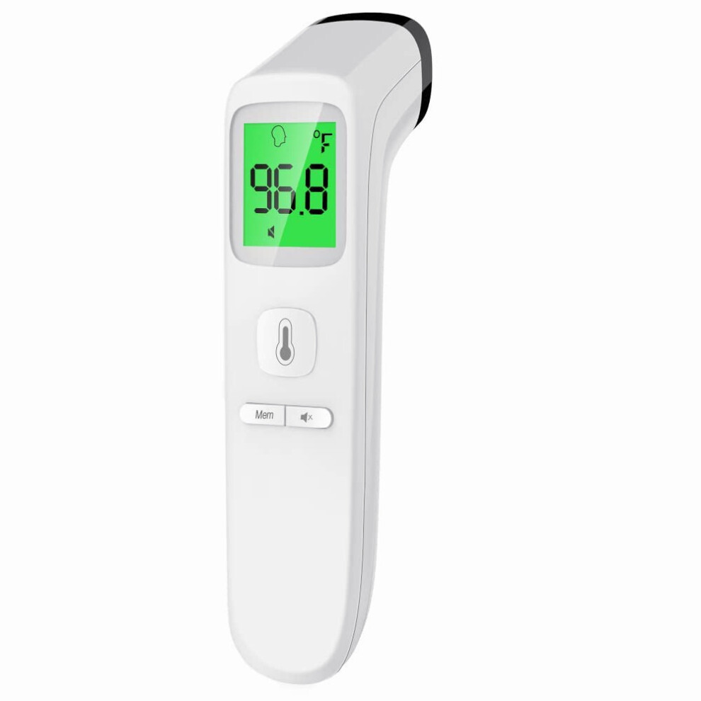 Greenzech White (White) Forehead Thermometer For Baby And Adults With Fever Alarm Lcd Display And Memory Function
