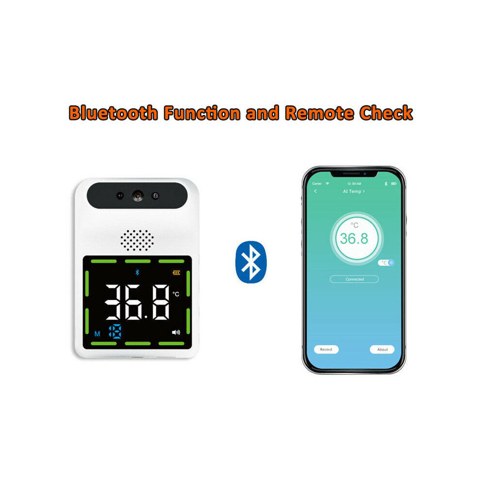 (Bluetooth Version) Non-contact IR Infrared Thermometer Forehead Wall-Mounted LCD Digital High Precision Thermometer With Fever Alarm