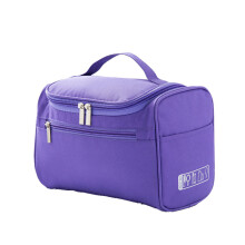 (Purple) Travel Toiletry Bag Hanging Makeup Large Kit Folding Organizer Waterproof Hook