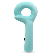 (Light Green) Q Shape Inflatable Decompression Support Headrest Portable Pillow Neck Head Chin Memory Cushion