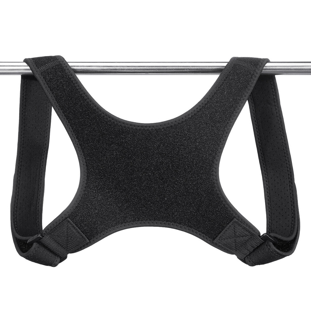 Greenzech (Black) Back Posture Correction Breathable Adjustable Back Support Waist Correction Belt Lumbar Straight Holder Gym Home Fitness