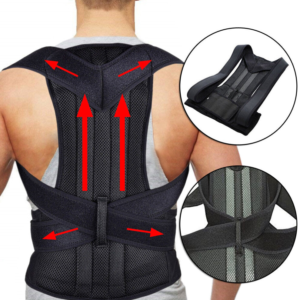 Greenzech (M) Adjustable Humpback Posture Corrector Wellness Healthy Brace Back Belt Support Shoulder Back Brace Pain Relief