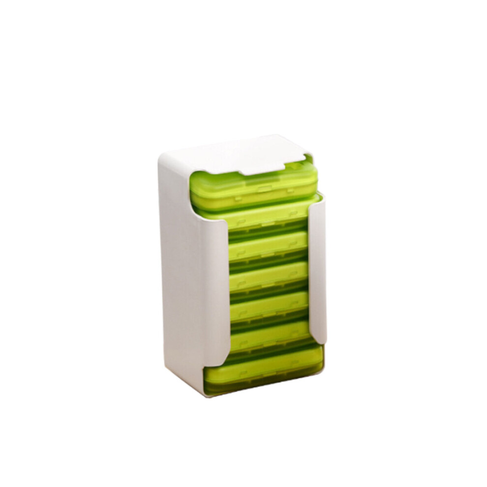 (Green) Weekly Pill Organizer Box Tablet Holder Drug Container Organizer Case For Home Travel