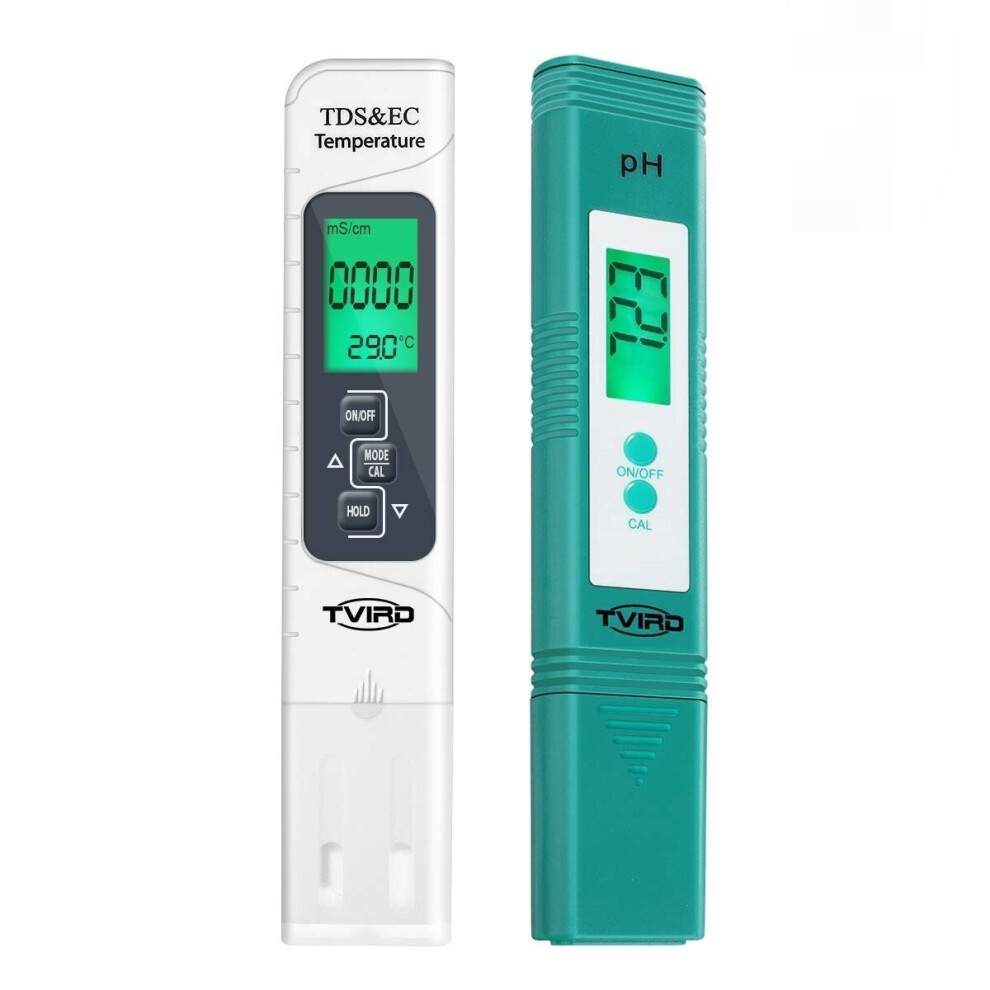LCD Digital PH Meter + 3 in 1 TDS-EC Water Purity Hydroponic Water Tester Pen