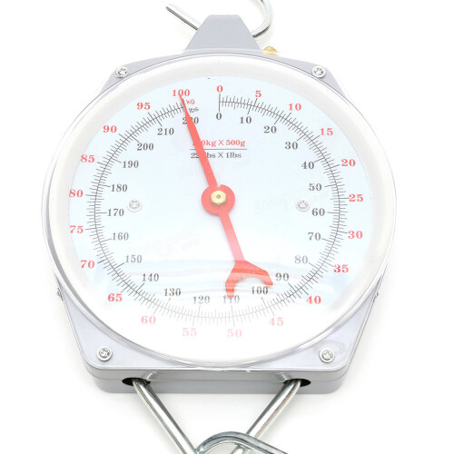 100kg/220lbs Clockface Hanging Scale Weighing Butchering with Hook 2