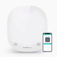 (White) Premium Smart Scale Body Fat Scale Body Composition Monitor With Extra Large Display Works With APP Apple Health And Google Fit