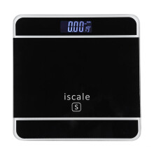 (Black) LCD Electronic Digital Tempered Glass 180kg Body Weight Scale