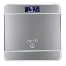 (Silver) LCD Electronic Digital Tempered Glass 180kg Body Weight Scale