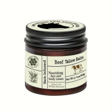 (1pc) Grass-Fed Beef Tallow Balm - Unscented, All-Purpose Moisturizer with Olive Oil & Vitamin E for Dry Skin Care