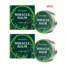 (2pcs) 2-Pack OceAura Miracle Balm, Herbal Joint Care Cream with Glycerin & Peppermint Extract, Moisturizing Massage Cream