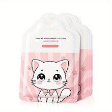 (5pcs) 5pcs, Niacinamide Cat'S Paw Pattern Hand Mask, Plant Squalane, Softens And Tightens Your Handskin
