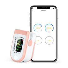 (Pink) Bluetooth Fingertip Pulse Oximetro SpO2 PR PI Oximeter De Dedo Android IOS APP Blood Oxygen Saturation Heart Rate Detection Oximeter