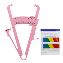 (Pink) Body Fat Caliper - Handheld BMI Measurement Device 0-70MM Testing Range