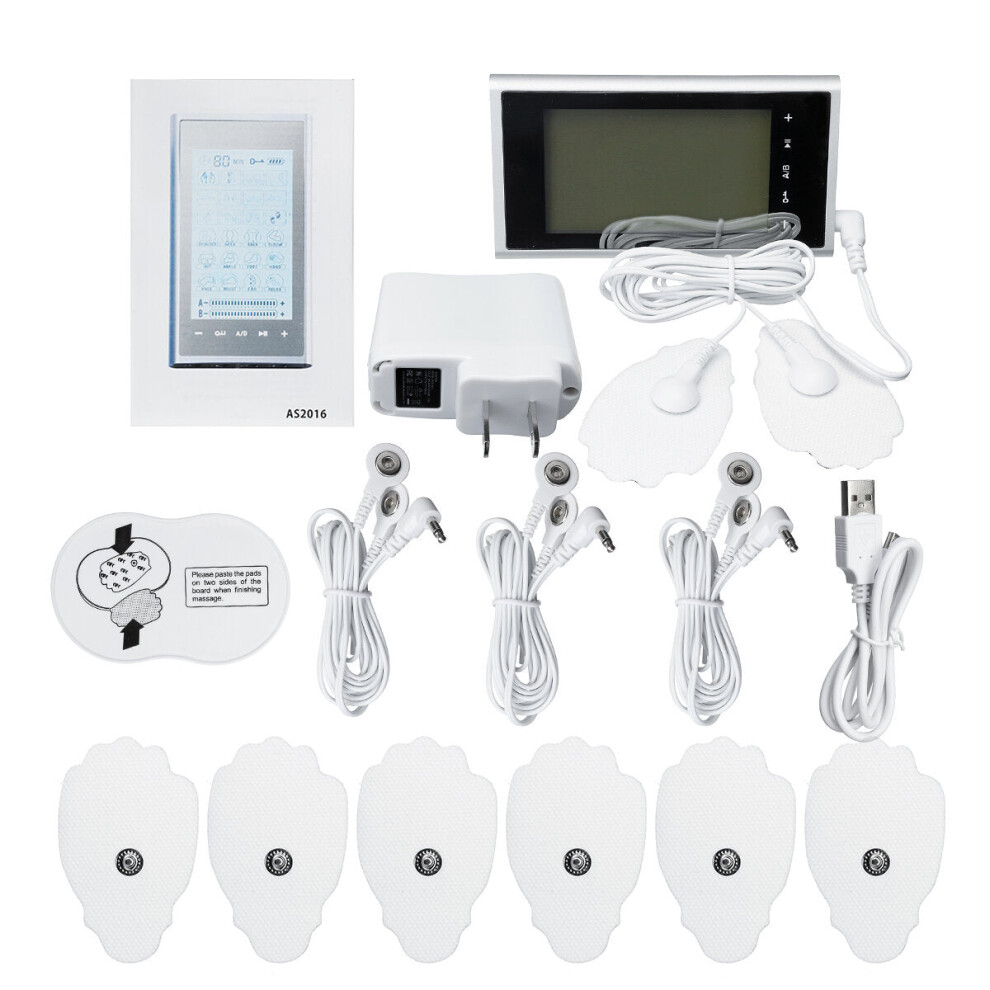 (US Plug) 24 Modes Tens Unit Muscle Stimulator Electric Massager Machine Pain Relief Muscle Therapy