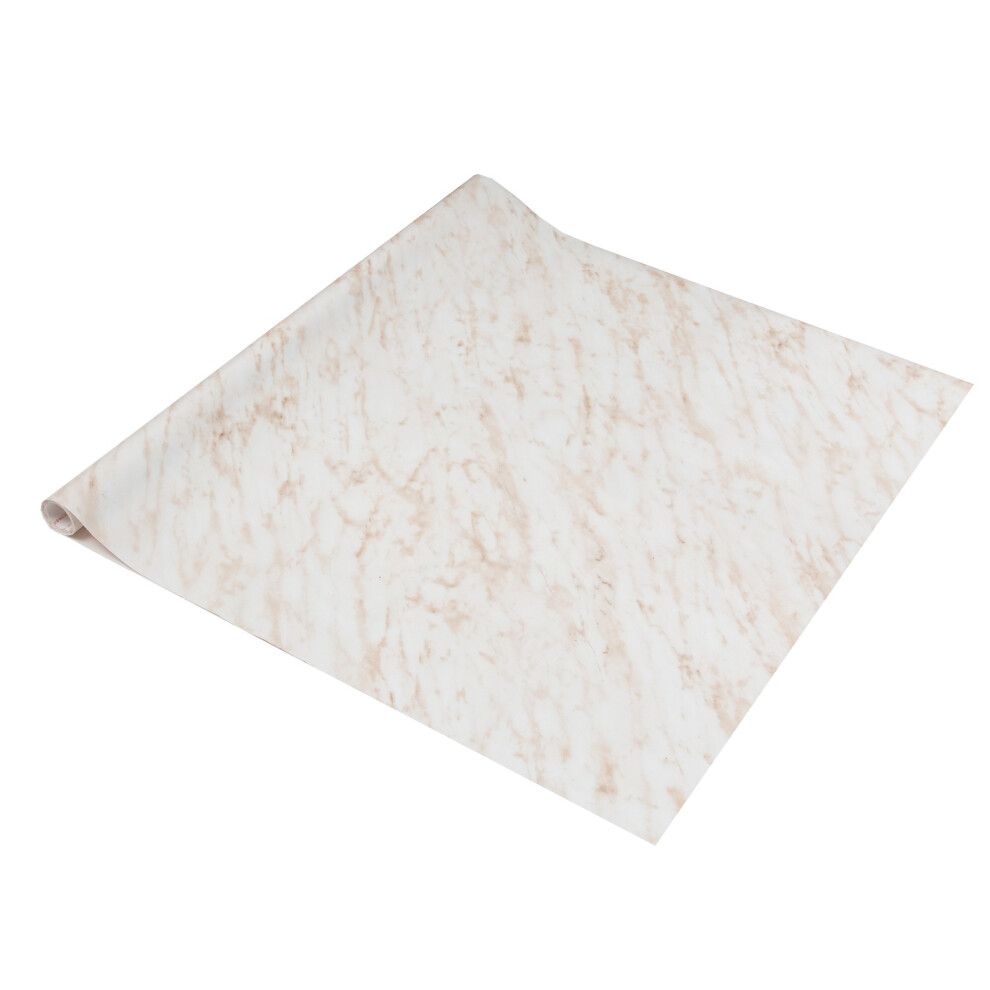 (67.5Cm, 10M) Marble Carrara Beige Sticky Back Plastic Vinyl Wrap Film 5060578102365