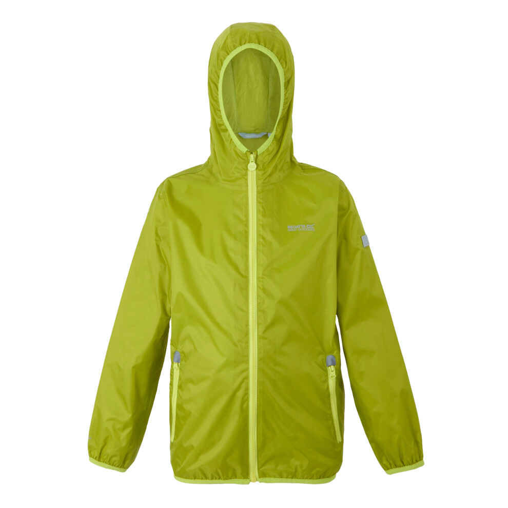 (15-16 Years, Grenoble Green/Wild Lime) Regatta Great Outdoors Childrens/Kids Lever II Packaway Rain Jacket