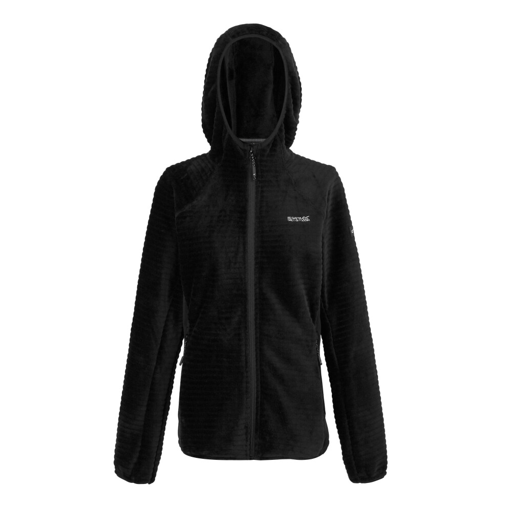 (12 UK, Black) Regatta Womens/Ladies Endra Hooded Fleece Jacket