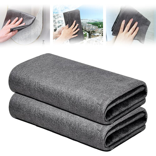 Mini Size Magic Cleaning Cloths for Glass, 2pcs Reusable