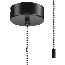 Pull Cord Light Switch Bathroom Ceiling Light with Chain Kit (Black)