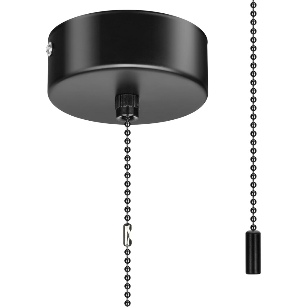 Youmee Pull Cord Switch Bathroom Ceiling With Chain Kit (Black) Light/Black