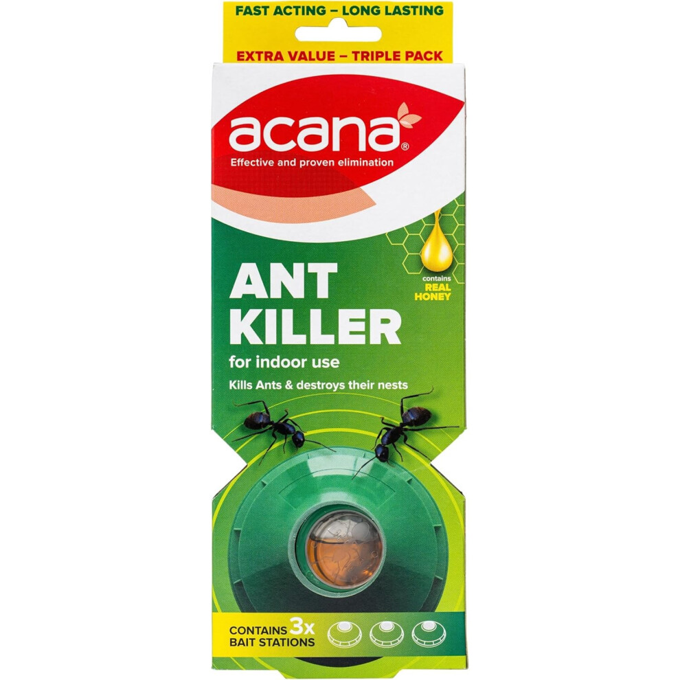 Acana Ant Killer Bait Stations For Indoor Use - 3 Pack