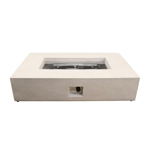 Field & Flame Liana Rectangle Gas Fire Pit in Travertine 2