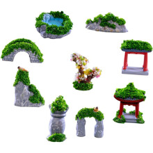 9 stücke Miniatur Gebäude Modell Garten Ornament Micro-landschaft Decor und Lebendige Farbe