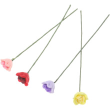 4 stücke Miniatur Rosen Floral Haus Home Dekorative Zubehör Outdoor Künstliche Blumen