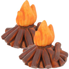 2 stücke Feuer Ornamente Mini Haus Ornament Lagerfeuer Miniatur Puppenhaus Feuer Modell Micro