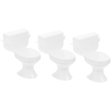 Puppenhaus Badezimmer Dekor 3 Stück Miniatur Toilette Miniatur Puppenhaus Möbel Set Weiß Mini Badezimmer Toilette