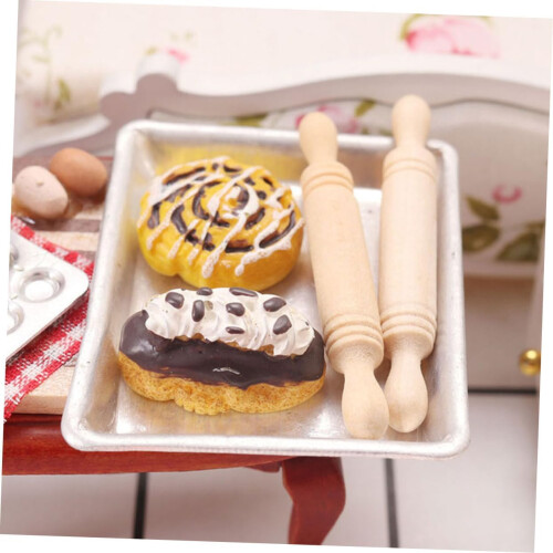6 stücke Mini Holz Rolling Pin Rolling Pin Mini Haus Dekoration Tiny Roller Pasta Roller 1