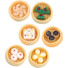 6Pcs Miniatur Gedämpfte Lebensmittel Modelle Realistische Mini Haus Requisiten für Küche DéKor