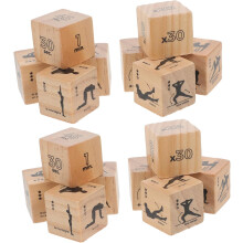 Workout Würfel Spielzeug Holz Yoga Würfel 4 Set Übung Würfel Home Fitness Sport Spiel Würfel