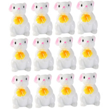 12 stücke Micro Landschaft Ornament Mini Bunny Modell Figurine Mini Harz Bunny Skulptur
