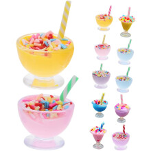 Puppen-Lebensmittel-Simulation, Eiscreme, 12-teilig, Kunstharz, Miniatur-Desserts, Bastelset für DIY-Puppenhaus-Dekoration, Fotografie-Requisiten