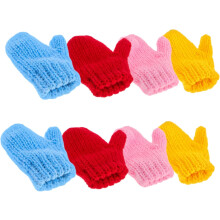 8 Stück Miniatur-Handschuhe, Strickhandschuhe zum Basteln, Garndekorationen, Kleiderschrank, vielseitige Puppenhaus-Dekorationen