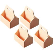 4 stücke Mini Haus Lagerung Korb Holz Mini Haus Dekor Mini Lagerung Korb Puppe Haus Korb Modell