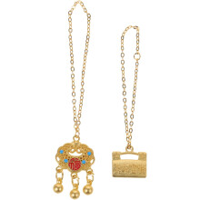Entzückende Mini-Kettenhalskette für Puppen, Metall-Modeschmuck-Set, 2-teilig, Maßstab 1:6