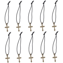 10 Stück Puppen-Dekorationshalsketten, entzückender Schmuck mit Kreuz-Design, Puppenhals-Accessoire für Ankleidegeschenke