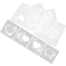 Herz-Malschablonen-Set, 8 Blätter, Wandmalerei-Schablonen, Kunststoff-Schablonen, Zeichenvorlagen, einfach zu verwenden