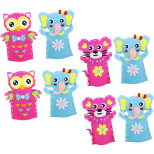 8 Sets mit Tierhandpuppen zum Selbermachen, kreatives Puppenzubehör für Spaß, handgefertigte Puppenbausätze für Kunst- und Handwerksaktivitäten