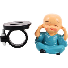 Cartoon Elektrische Fahrrad Ornament Mönch Statue Buddha Figur Dekorationen für Motorrad Fahrrad Glocken