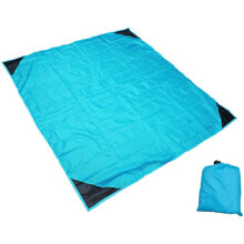 Leichte Picknickdecke, tragbare Picknickdecke, Nylon-Outdoor-Decke, wasserdichte Stranddecke, Picknickmatte, tragbar, kompakt, sanddicht, Blau