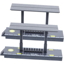 DIY Zugplattform Spielzeug 2 Stück Bahnhofsmodell Realistisches Eisenbahnlandschaftszubehör für die Spielzimmerdekoration von Jungen und Mädchen