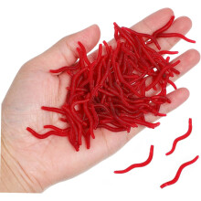 Angelköder, 100 Stück, weiche Köder, 4 cm Länge, rote Farbe, hohe Bissfestigkeit, einfach zu verwenden