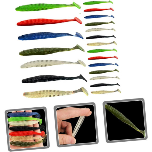 Leichtes, kompaktes 21-teiliges Weichköder-Set für Angler, Anti-Licht-Stücke, realistische Köder 2