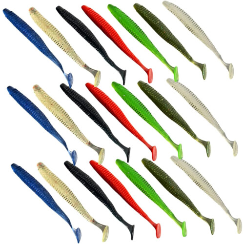 Leichtes, kompaktes 21-teiliges Weichköder-Set für Angler, Anti-Licht-Stücke, realistische Köder