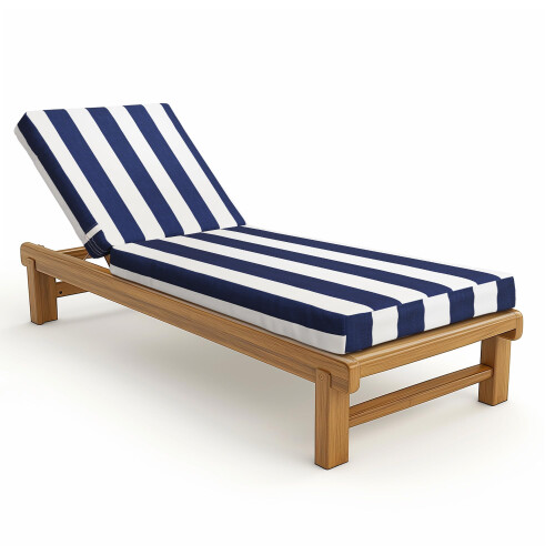 Capa para Cadeira Lounge Codi, Almofadas de Chaise para Exterior, Tecido Duplo Impermeável, 70 x 22.5 x 3.5 Polegadas Azul Cabana 2