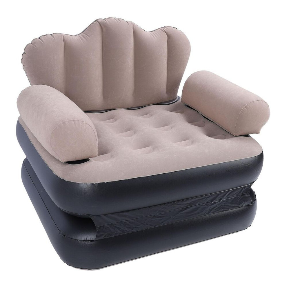 Inflatable Sofa Bed Portable Foldable Thickened Flocked Pvc Blow Up Couch Mattress For Home Travel